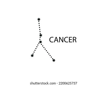 Cancer Zodiac Constellation. Sky map. Horoscope Symbol. Vector illustration of Astrological signs for calendar, horoscope
isolated on a background 
