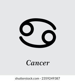 Cancer zodiac horoscope sign icon flat style
