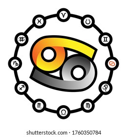 Cancer zodiac icon single image.