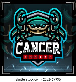 Cancer zodiac mascot. esport logo design