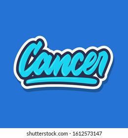 cancer zodiac name hand lettering