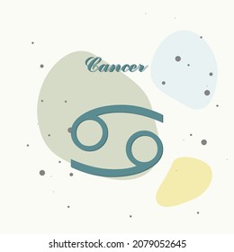 Cancer zodiac sign. Astrological symbol on multicolored background. Layers grouped for easy editing illustration. For your design.