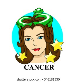 cancer zodiac sign. astrological symbol illustration