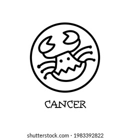 Cancer zodiac sign. Astrology symbol