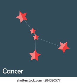 Cancer Zodiac Sign of the Beautiful Bright Stars Vector Illustration EPS10