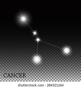 Cancer Zodiac Sign of the Beautiful Bright Stars Vector Illustration EPS10
