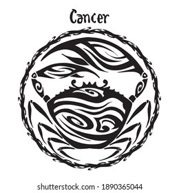 Cancer Zodiac Sign Design Form Illustration Stock Vector (Royalty Free ...