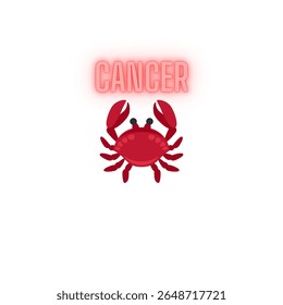 Cancer Zodiac Sign with Glowing Text