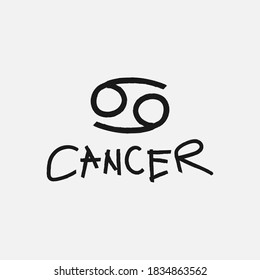 Cancer zodiac sign hand drawn design 