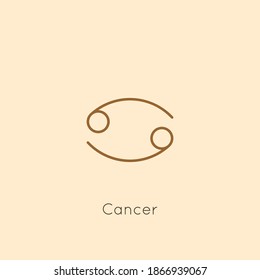 Cancer Zodiac sign Icon in a Minimal Linear Style. Vector Horoscope Symbol for Astrology, Calendar, Tattoo, t-shirt print.