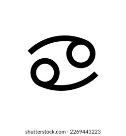 Cancer zodiac sign icon. One of the 12 symbols of astrology. Attribute of a horoscope or cosmos.