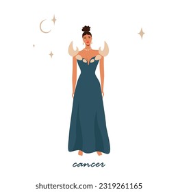 Cancer Zodiac Sign Icon Vector Design.