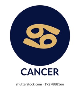 Cancer zodiac sign is isolated. Astrology. The science of the stars.