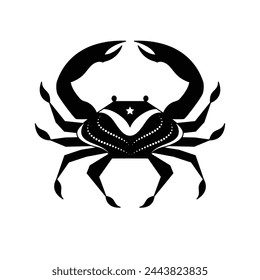 Cancer zodiac sign in line art style on white background.