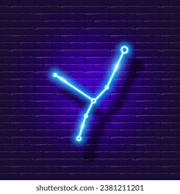 Cancer zodiac sign neon icon. Astrological zodiac signs glowing symbol