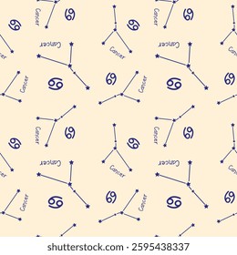 Cancer  zodiac sign pattern vector 