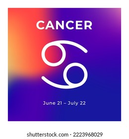 Cancer zodiac sign, simple vector symbol