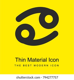 Cancer zodiac sign symbol bright yellow material minimal icon or logo design