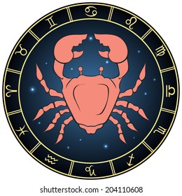 Cancer zodiac sign. Vector Illustration 