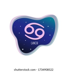 Cancer zodiac sign. Vector cancer sign. Zodiac sign. Space illustration