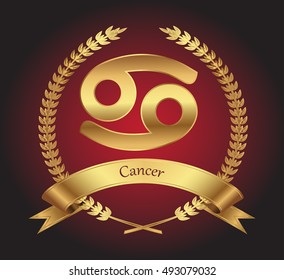 Cancer zodiac sign.Cancer zodiac.Vector illustration.