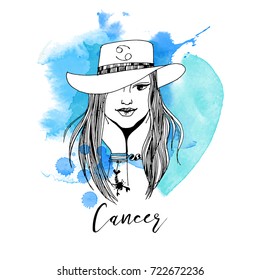 Cancer. Zodiac Signs Girl