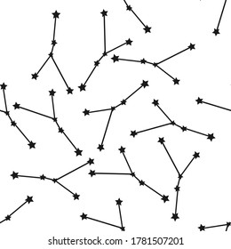Cancer zodiac stars seamless pattern. Repeating Cancer sign with stars on a white background.
Design for textile, wallpaper, fabric, decor, clothing, scrapbooking.