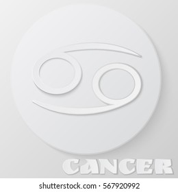 Cancer zodiac symbol. Cancer Papercut, crawfish zodiac horoscope astrology sign