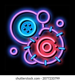 Cancerous Stem Cell Pathogen Element neon light sign vector. Glowing bright icon transparent symbol illustration