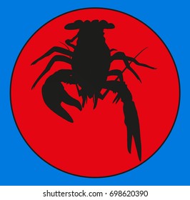 cancers of the emblem . Marine crustaceans , crawfish silhouette, crayfish icon, lobster sign, crawfish . group of arthropods . symbol vector illustration