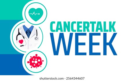 Cancertalk Week or Cancer talk Week background banner or poster design template. observed every year in January. Holiday concept. Use to any Template, card, poster, placard, template.