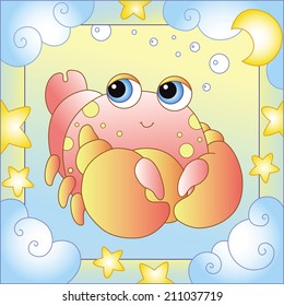 Cancer.Vector illustration of cancer.Gradient and solid fill only, no gradient mech