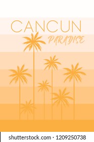 cancun mexico caribbean palm tree poster apparel