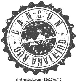 Cancun Mexico. City Skyline. Silhouette City. Design Vector. Famous Monuments.