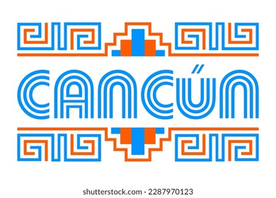 Cancun Mexico Mayan lines design