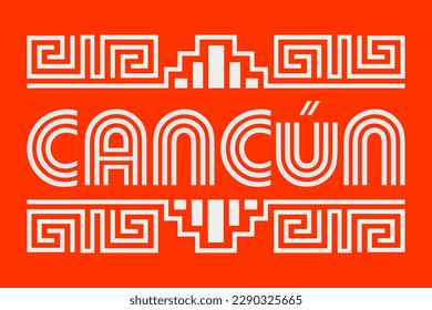 Cancun Mexico Mayan lines design