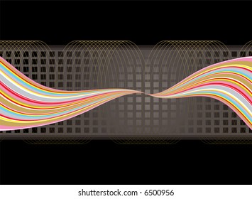 Cancy flow background with copy space and squares with wavy lines
