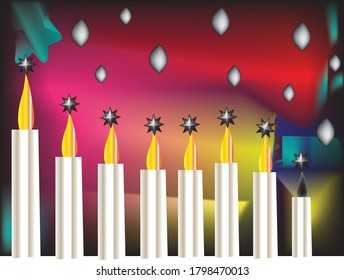 Candel and different colors background design