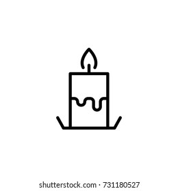 Candel flat icon. Single high quality outline symbol of funeral for web design or mobile app. Thin line signs of death for design logo, visit card, etc. Outline logo of life.