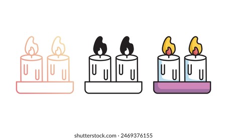 Candel icon design with white background stock illustration