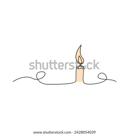 Candel single continuous one line out line vector art  drawing  and tattoo design
 Stock photo © 