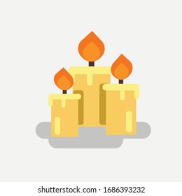 Candel vector flat icon for party holiday