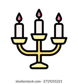 Candelabro titular de la vela Ilustración vectorial, icono de estilo lleno