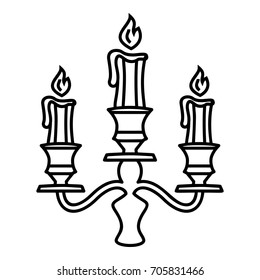 Candelabra candle icon. Outline illustration of candelabra candle vector icon for web