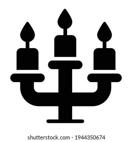 candelabra, candles Silhouette, Glyph icon.