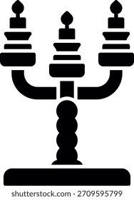 Diseño de icono de estilo de glifo de candelabro