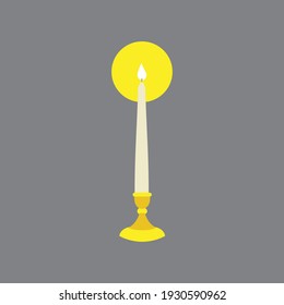 Candelabra Icon, Antique Concept, Flat Style. - Vector