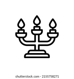 Candelabra Icon. Line Art Style Design Isolated On White Background