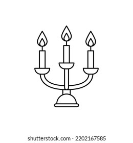 Candelabra Icon In Line Style Icon, Isolated On White Background