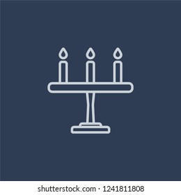 Candelabra icon. Candelabra linear design concept from Wedding and love collection. Simple element vector illustration on dark blue background.